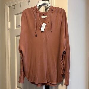 NWT Lou & Grey Mauve Blush Hoodie size Large L